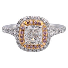 Tiffany & Co. Soleste Pink Diamond Engagement Ring Platinum Rose Gold .81CT FVVS