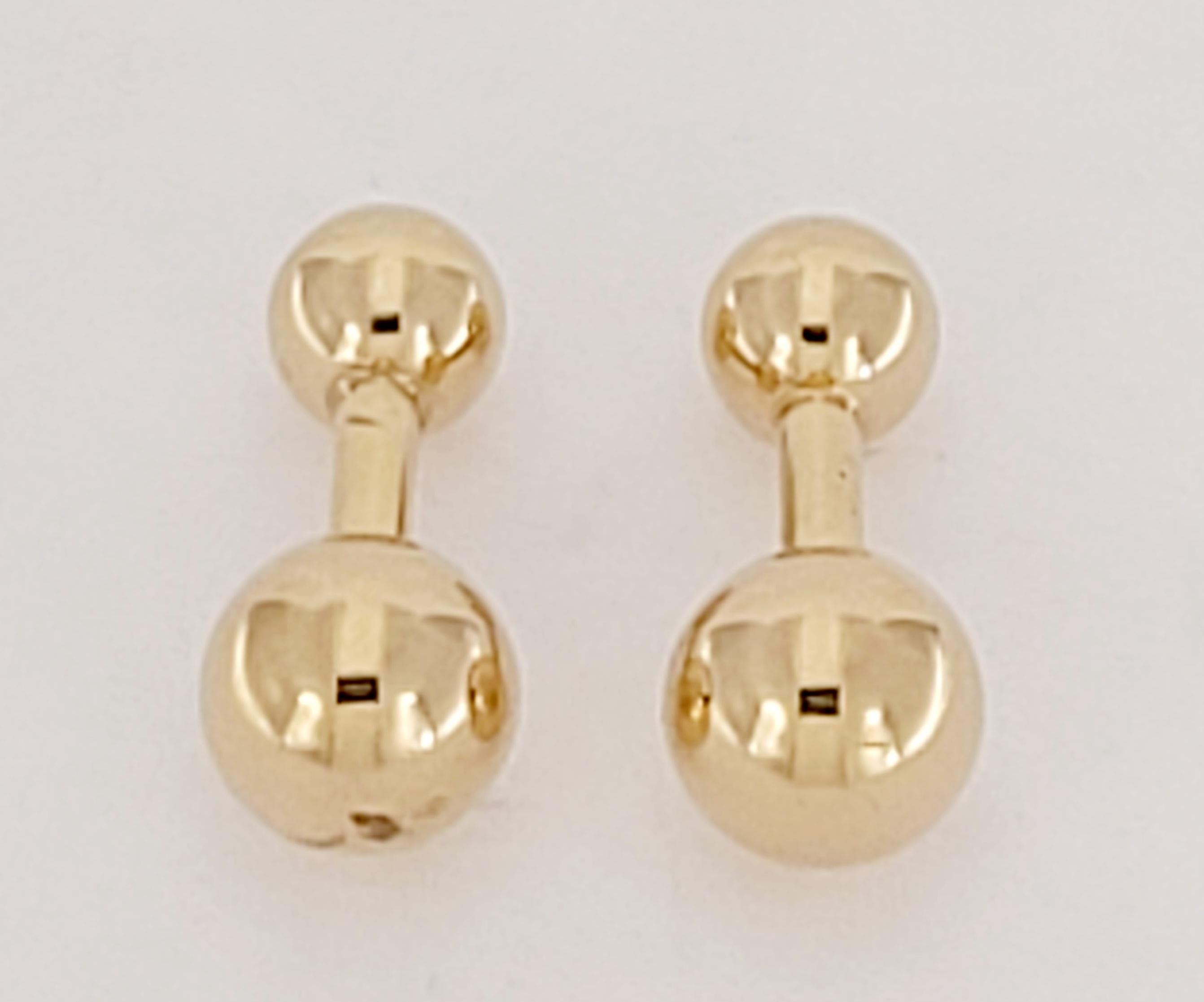 Brand Tiffany & co
Mint condition
Type cufflinks 
Metal yellow gold
metal purity 14k
cufflinks  weight 4.6 g
The cufflinks have 12.5 x 9.5mm gold ball 
