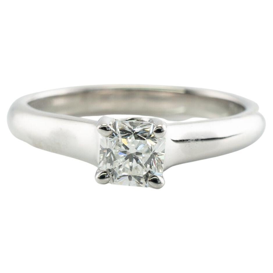 Tiffany and Co Solitaire Diamond Ring Platinum Lucida .44ct 