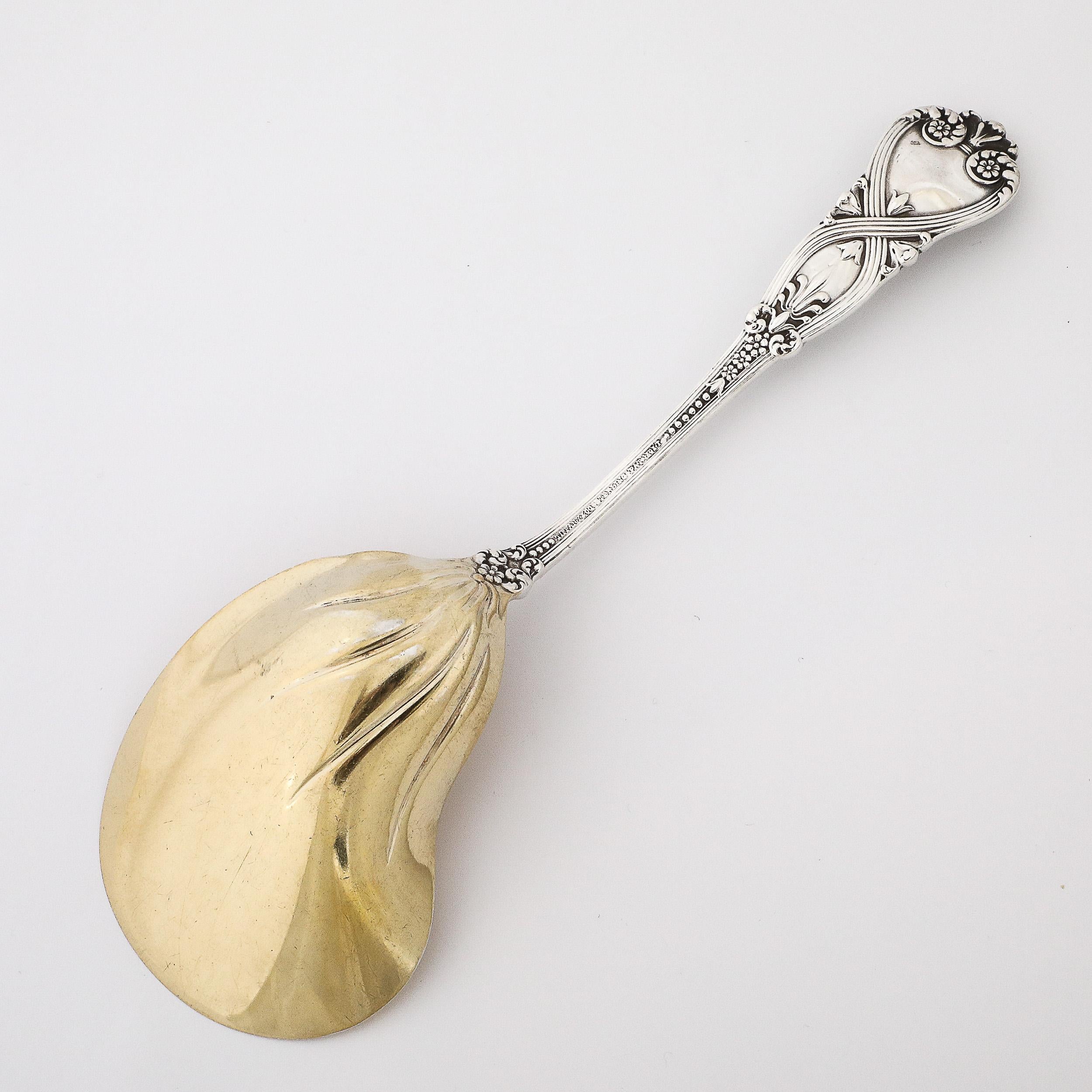 Tiffany and Co. Sterling & Gold Washed Serving Spoon in Saint James Pattern  For Sale 2