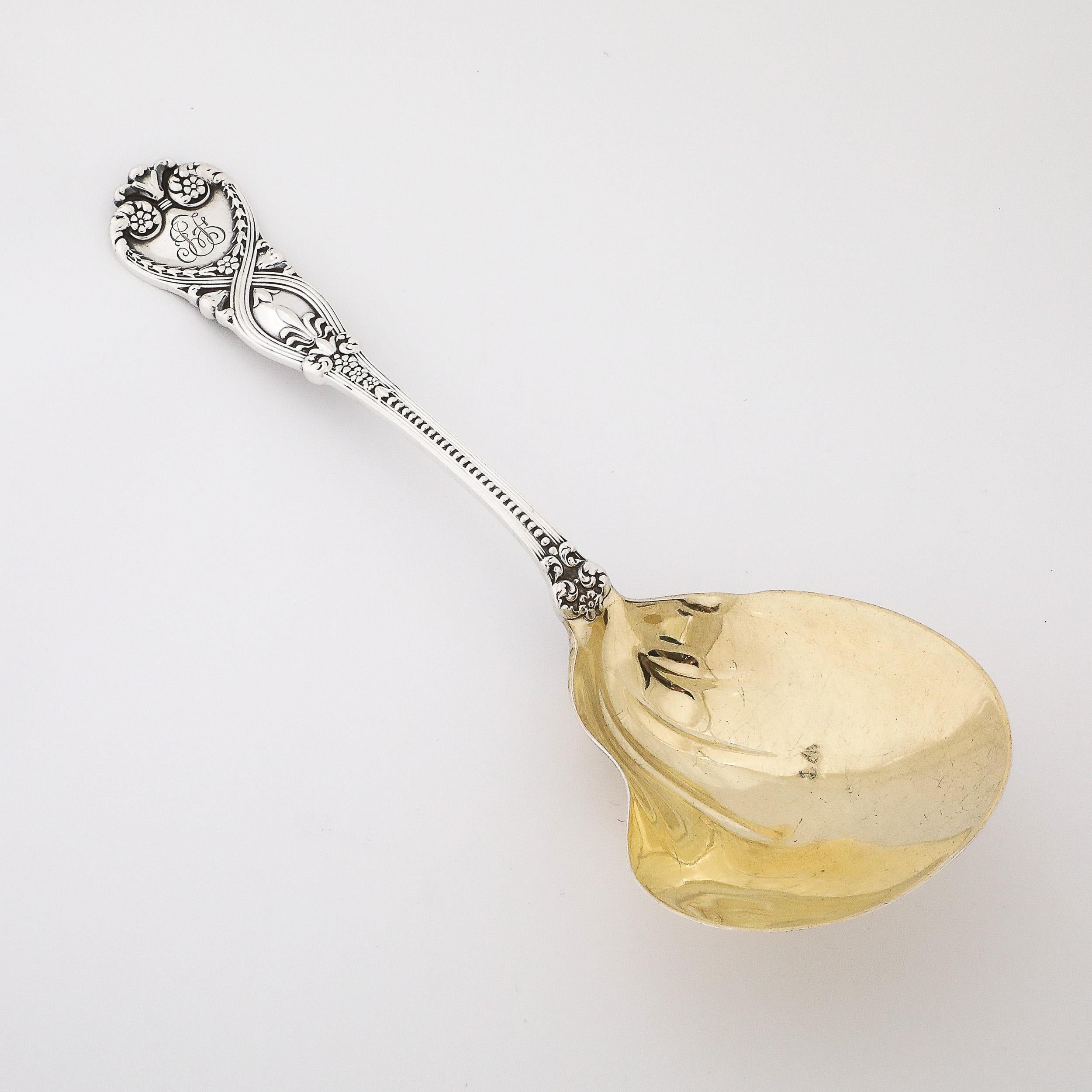 Tiffany and Co. Sterling & Gold Washed Serving Spoon in Saint James Pattern  For Sale 3