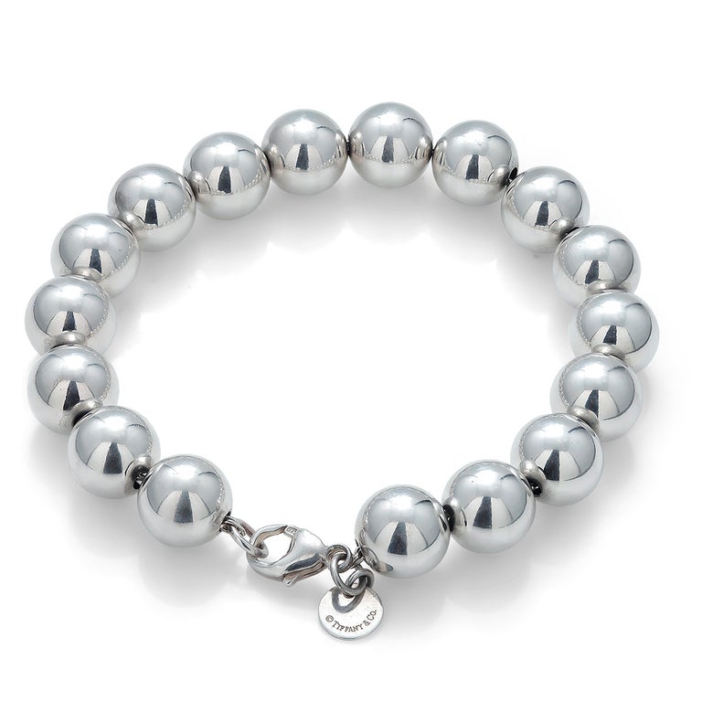 Tiffany and Co Sterling Silver 10 Millimeter Bead Bracelet For Sale at