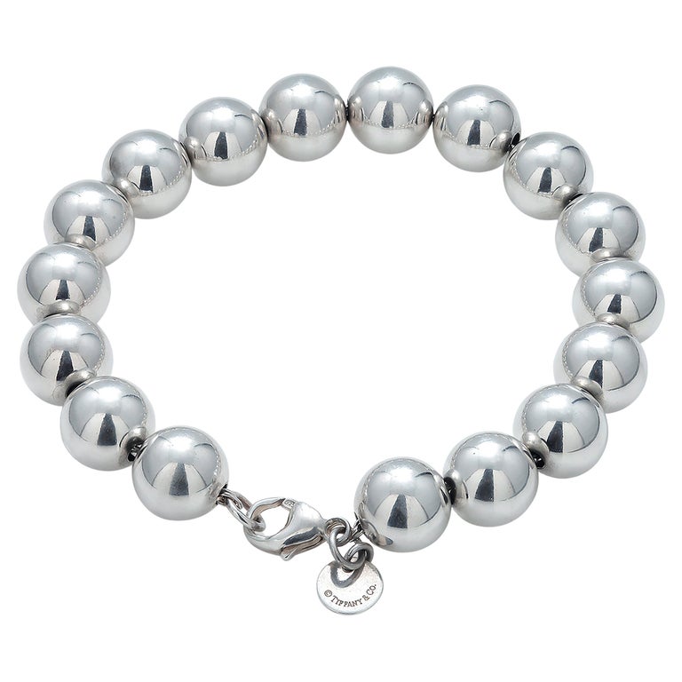 Tiffany and Co Sterling Silver 10 Millimeter Bead Bracelet For Sale at ...