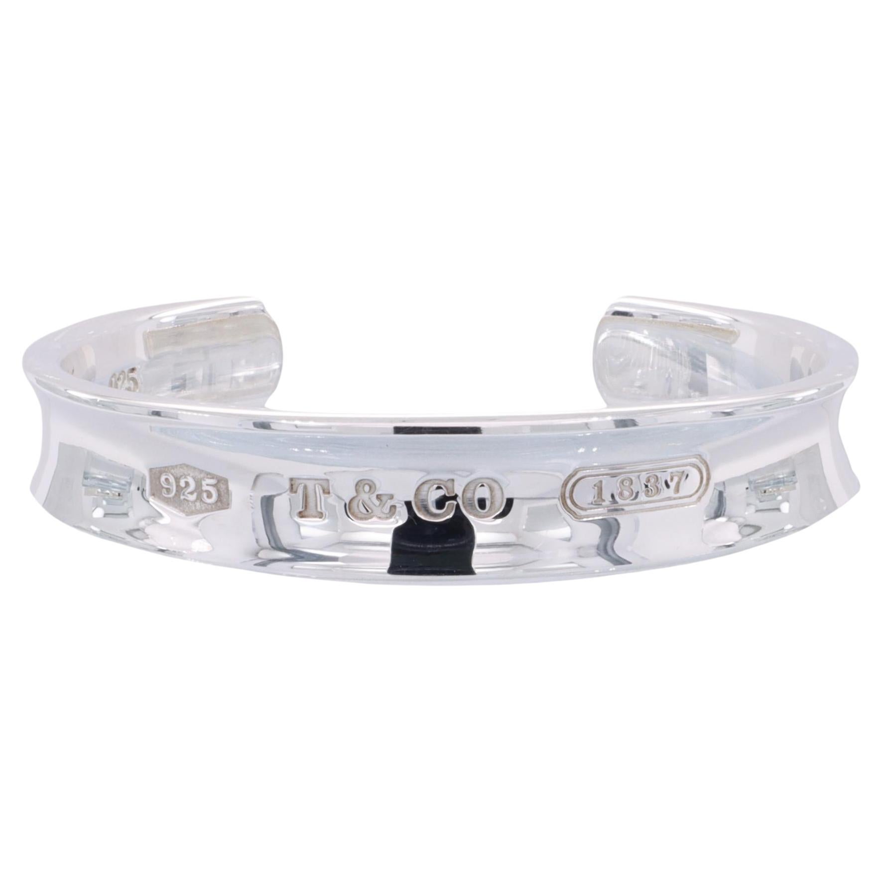 Tiffany and Co. Sterling Silver 1837 Open-Cuff Bracelet for 7 1/2"-7 3/4" Wrist
