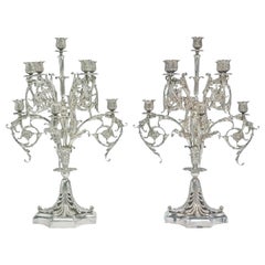 Tiffany and Co. Sterling Silver 9-Light Candelabra Set Paris Exposition 1900