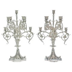 Vintage Tiffany and Co. Sterling Silver 9-Light Candelabra Set Paris Exposition 1900