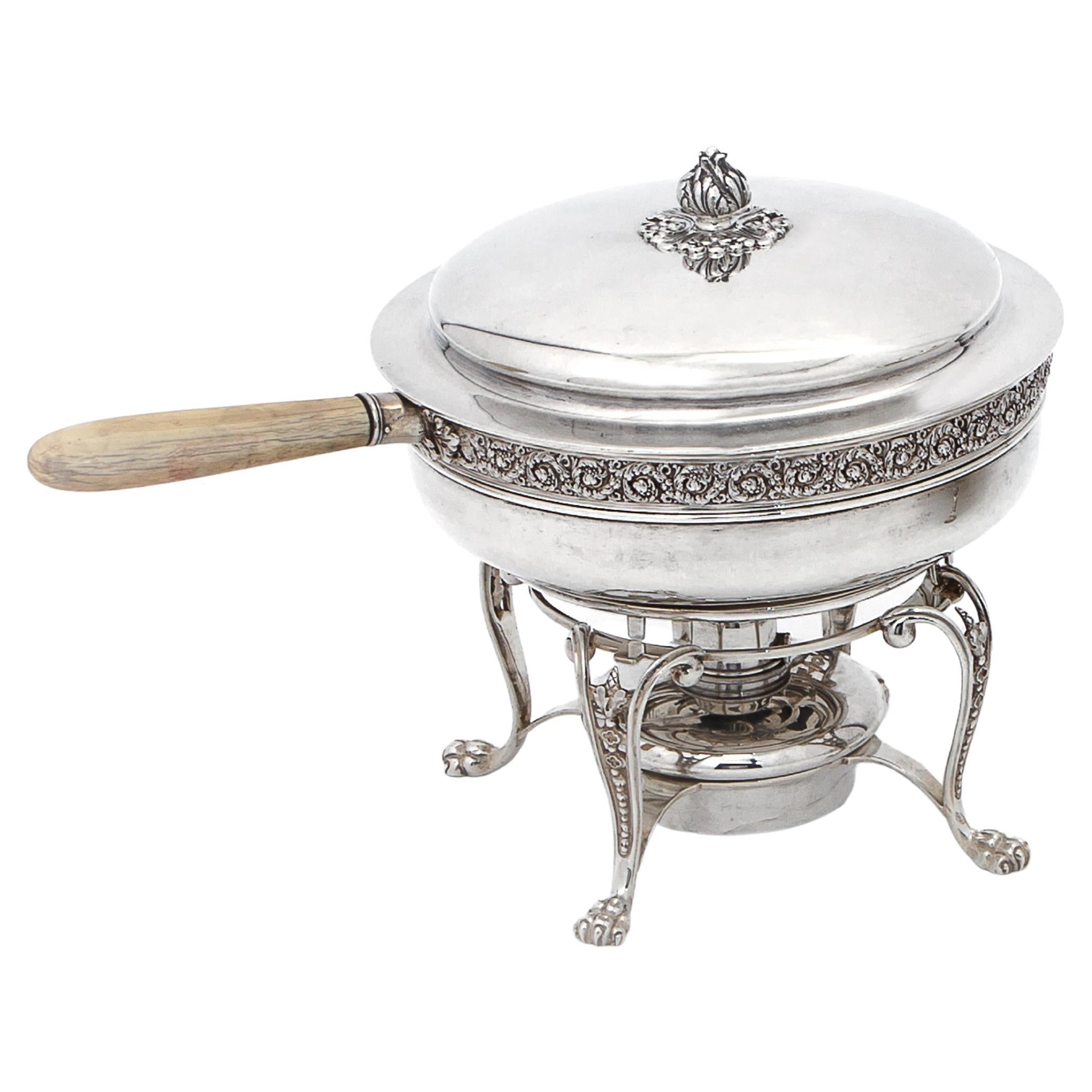 Tiffany and Co Sterling Silver Chafing Dish with Warmer, 19th Century For Sale