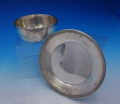 Tiffany and Co Sterling Silver Child's Set 4-Piece with Acid Etched Love Birds