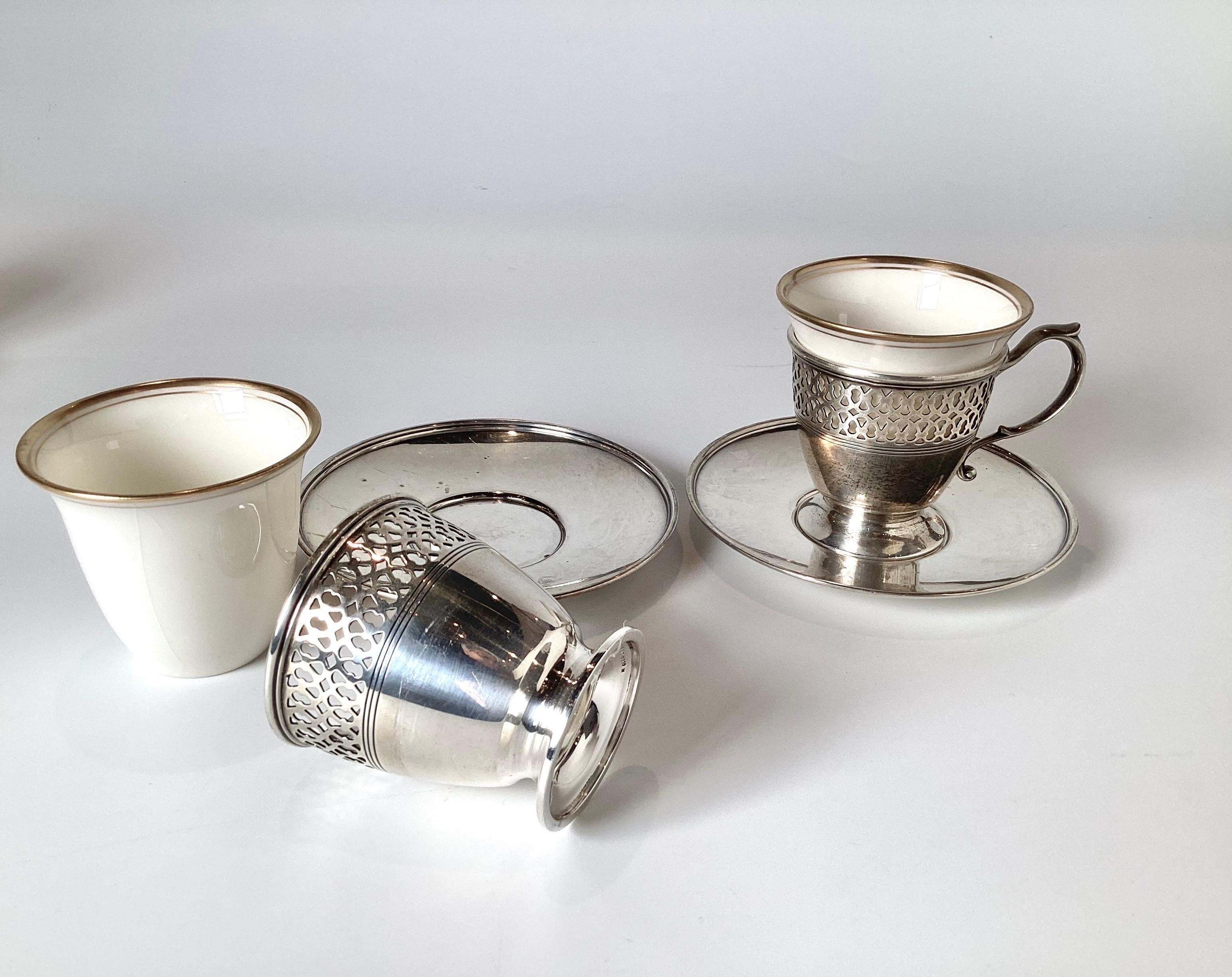 Américain Ensemble demi-tasse en argent sterling de Tiffany and Co en vente