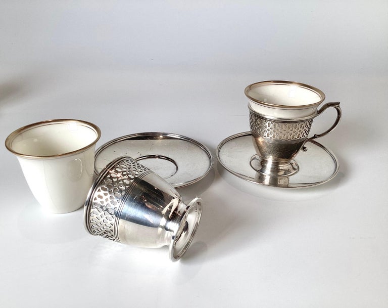 Tiffany and Co Sterling Silver Demitasse Set In Excellent Condition For Sale In Lambertville, NJ