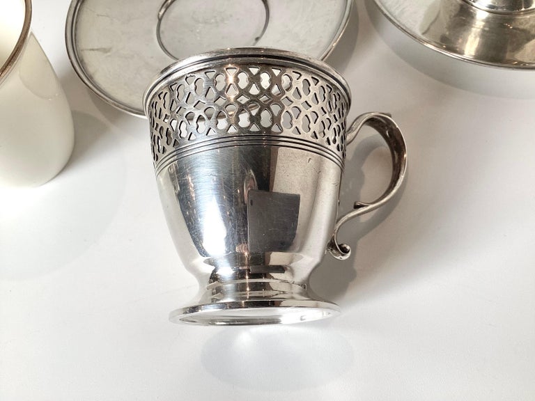 Mid-20th Century Tiffany and Co Sterling Silver Demitasse Set For Sale