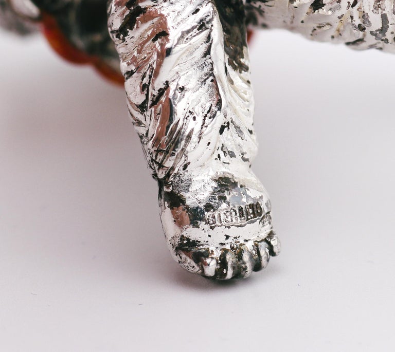 Tiffany and Co. Sterling Silver Enamel Circus Bear on Roller