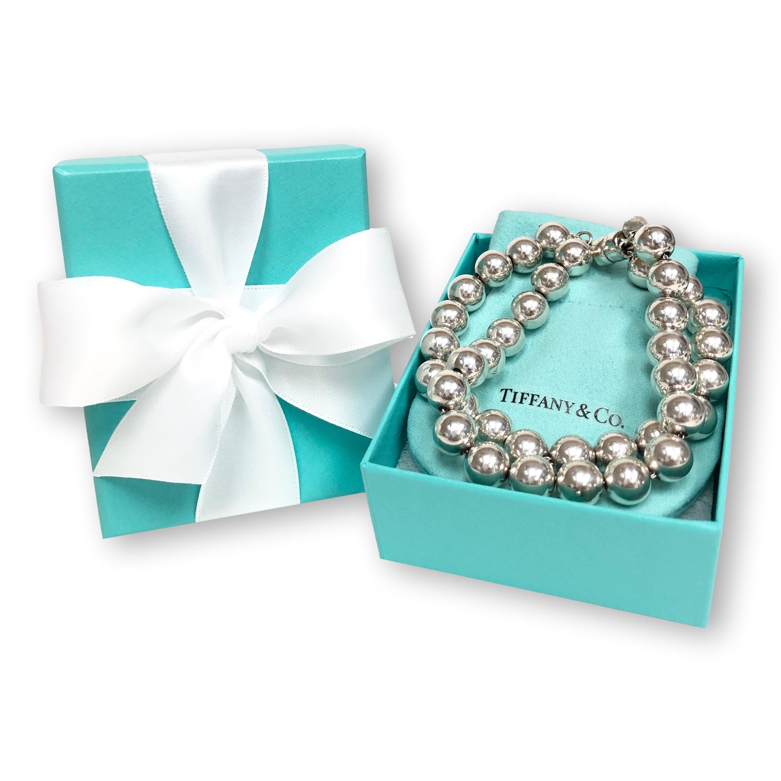 Contemporary Tiffany and Co. Sterling Silver Hardwear Double Strand Ball Bracelet 10mm