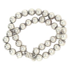 Tiffany und Co. Sterlingsilber-Hardwear Doppelstrang-Kugelarmband 10mm