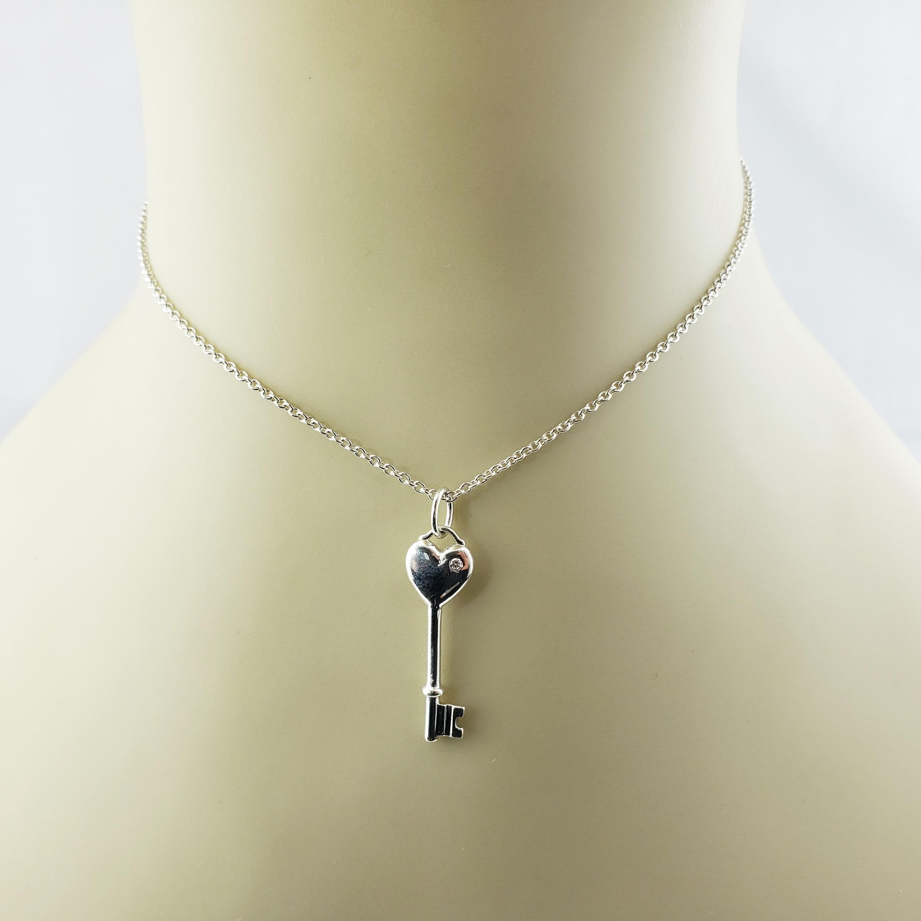 Tiffany & Co. Sterling Silver Heart Key Pendant Necklace 1