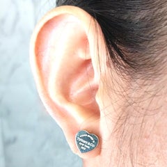 Tiffany and Co Sterling Silver Heart Stud Earrings