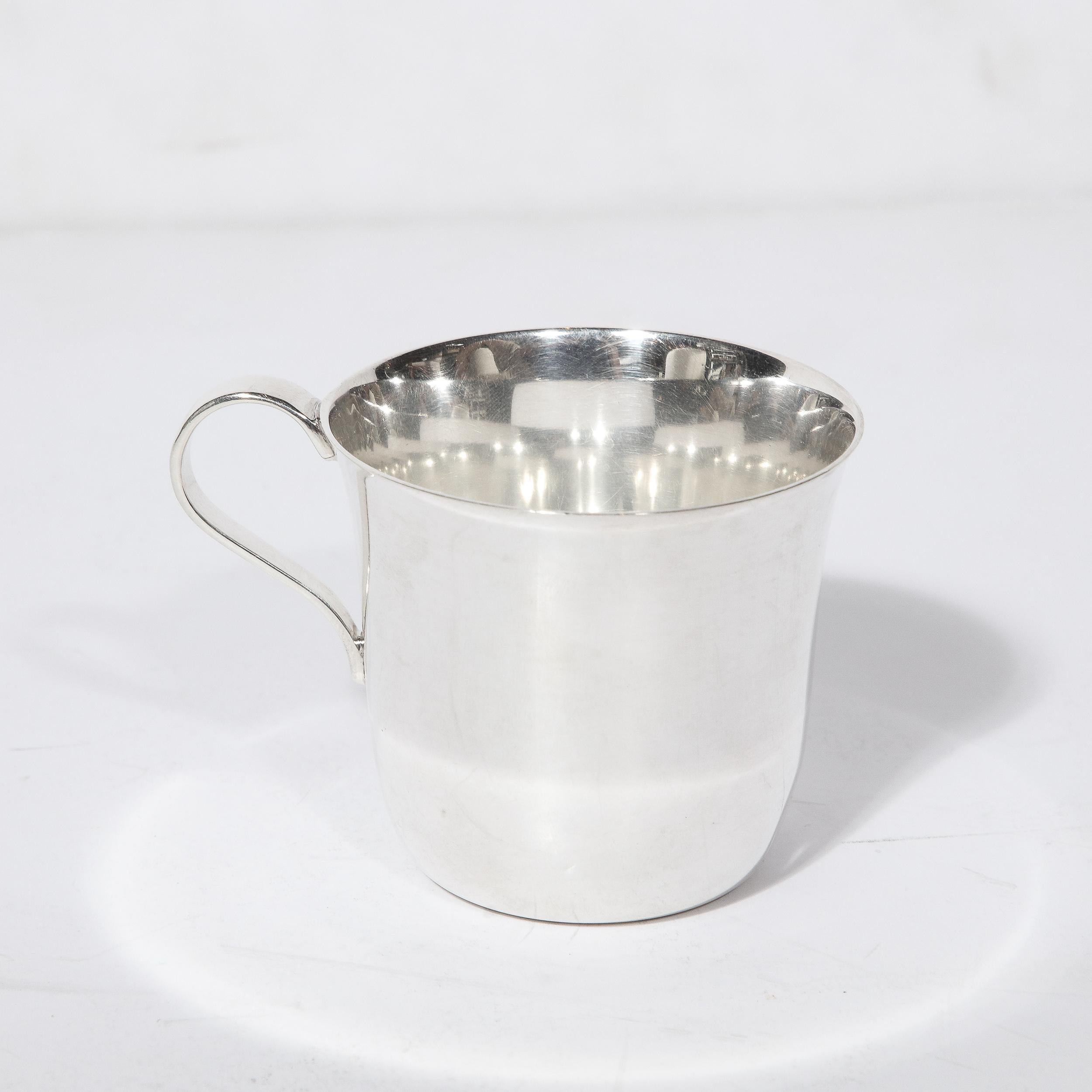 Tiffany and Co. Sterling Silver Mid-Century Modernist Handled Baby Cup In Excellent Condition In New York, NY