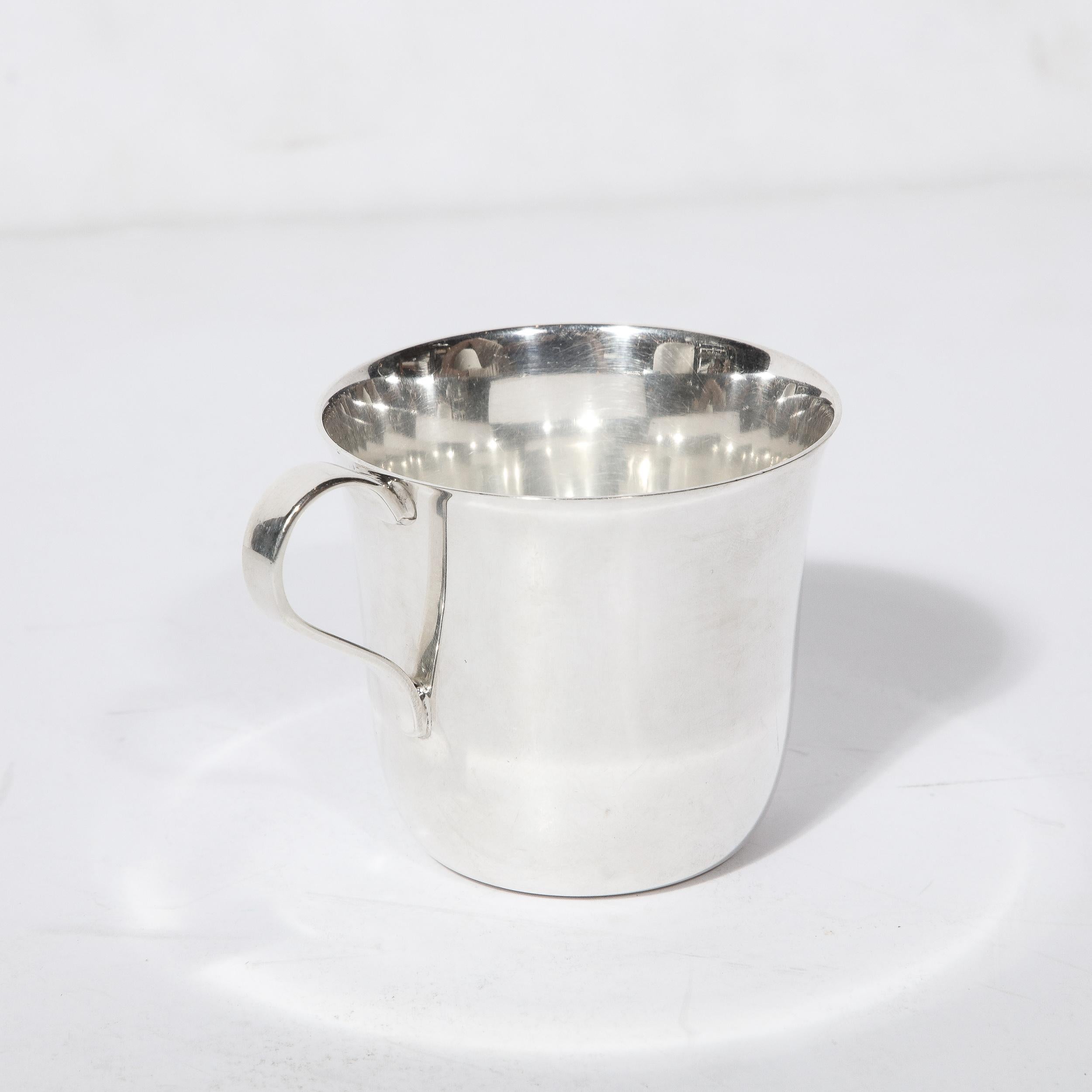 20th Century Tiffany and Co. Sterling Silver Mid-Century Modernist Handled Baby Cup