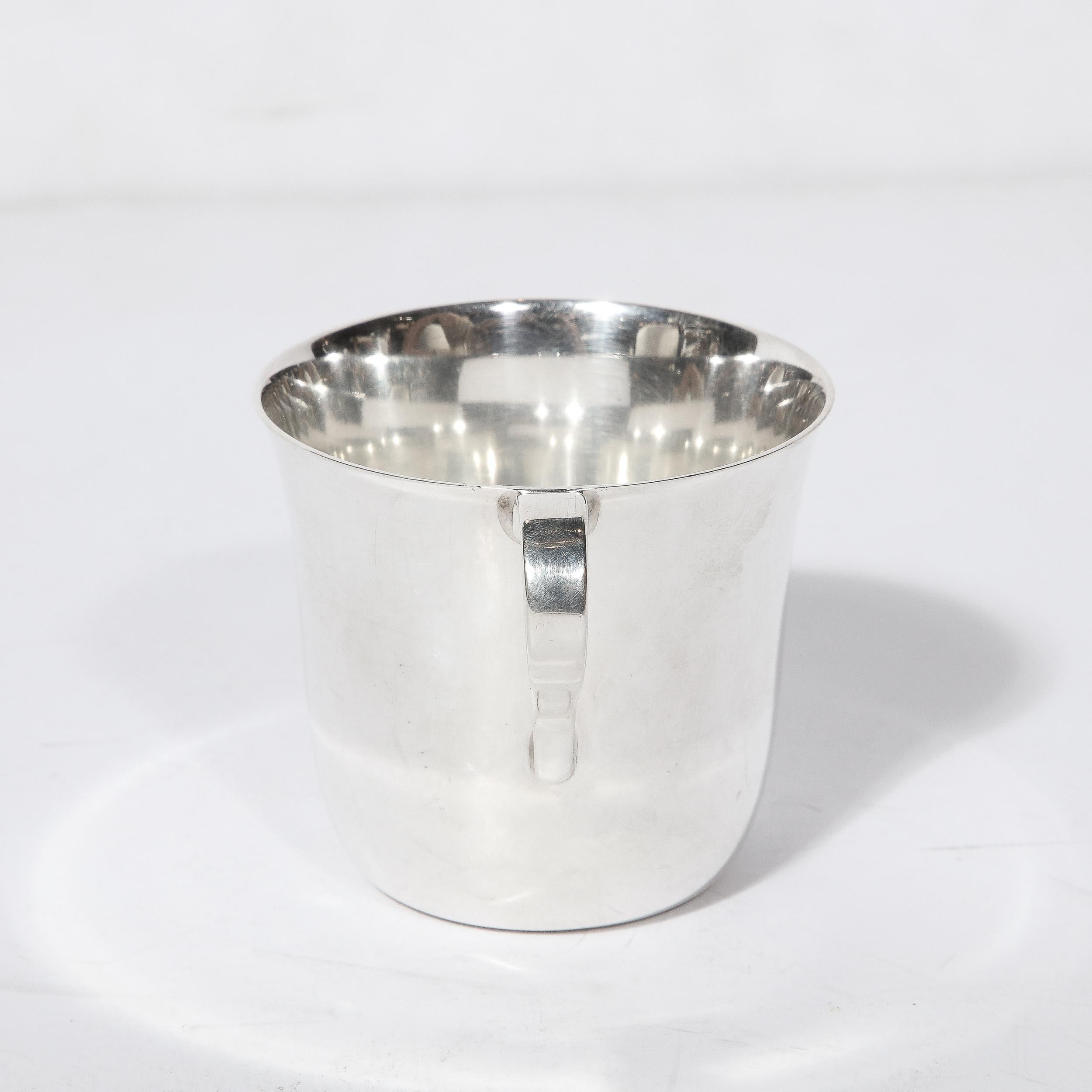 Tiffany and Co. Sterling Silver Mid-Century Modernist Handled Baby Cup 1