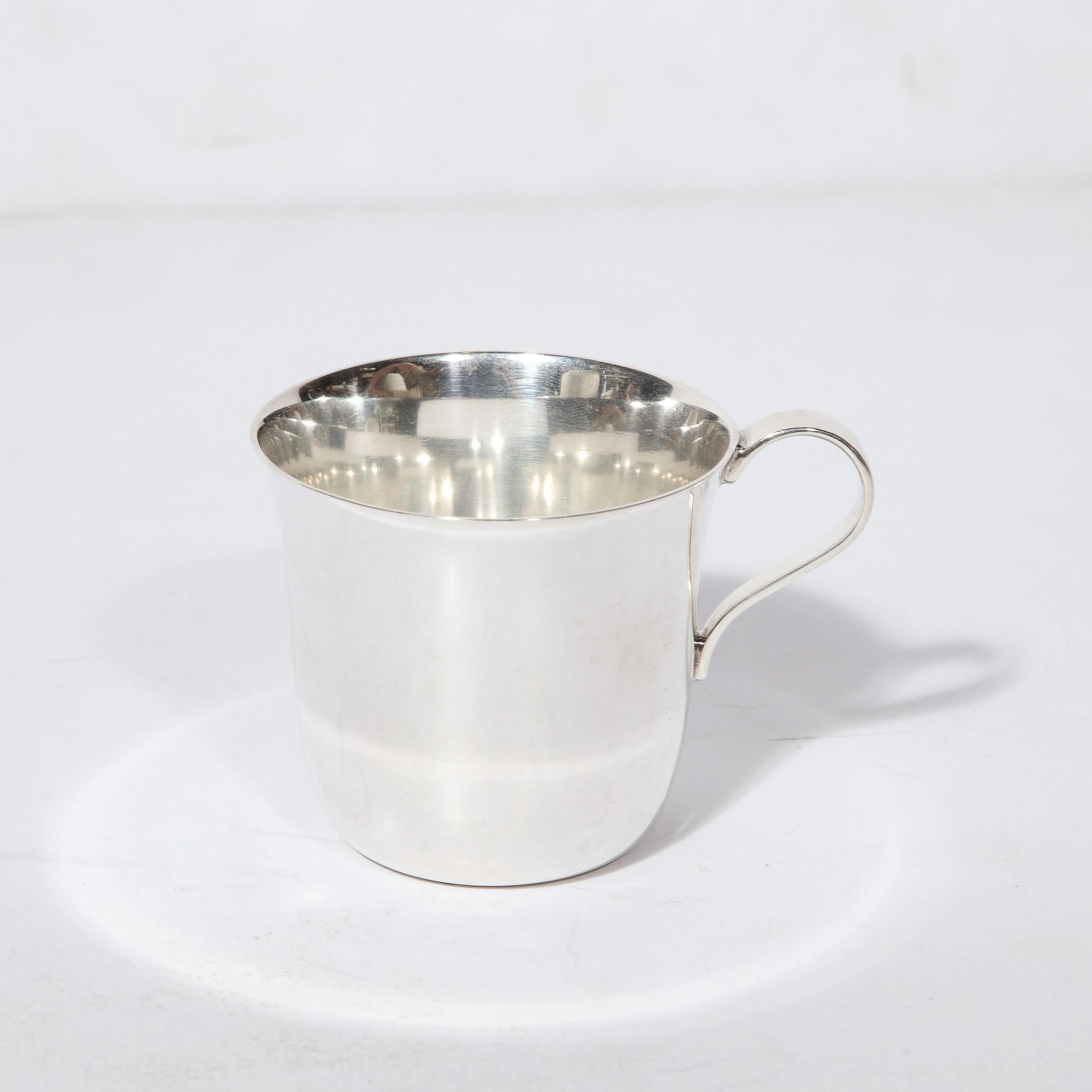 Tiffany and Co. Sterling Silver Mid-Century Modernist Handled Baby Cup 2