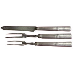 Tiffany and Co Sterling Silver Roast Carving Set 3pc Custom Pattern, circa 1880