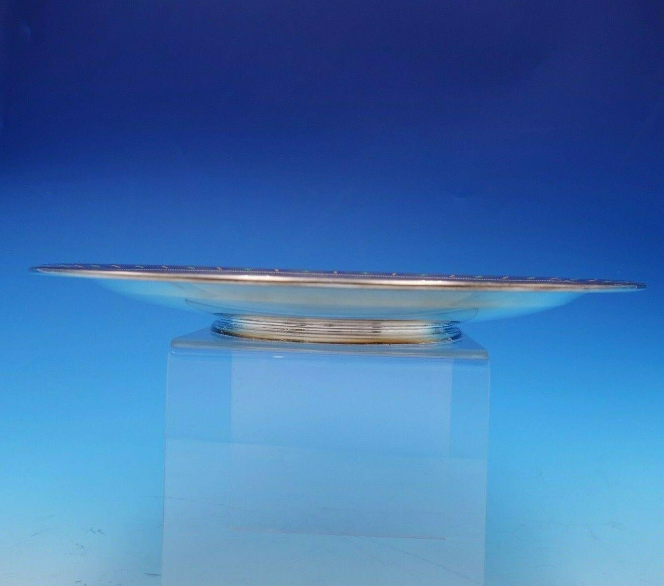 Assiette de service Tiffany & Co. en argent sterling avec émail n° 18670-6018 Art Déco Excellent état à Big Bend, WI