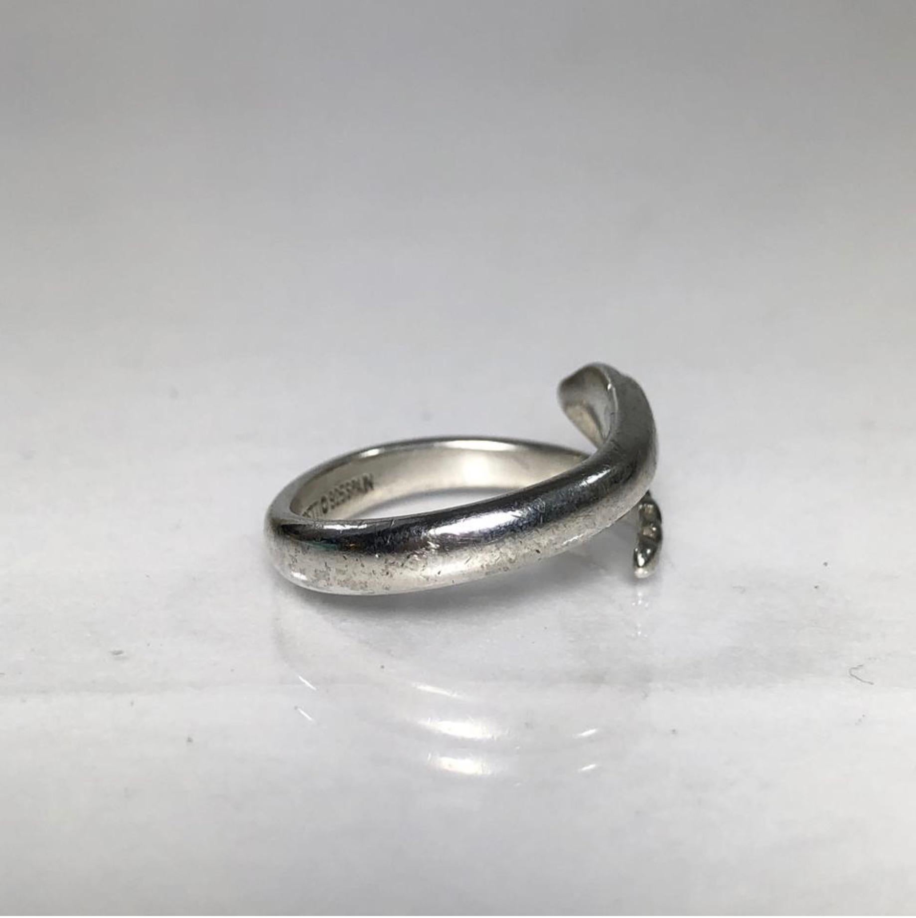 Women's or Men's Tiffany and Co. Sterling Silver Snake Ring For Sale