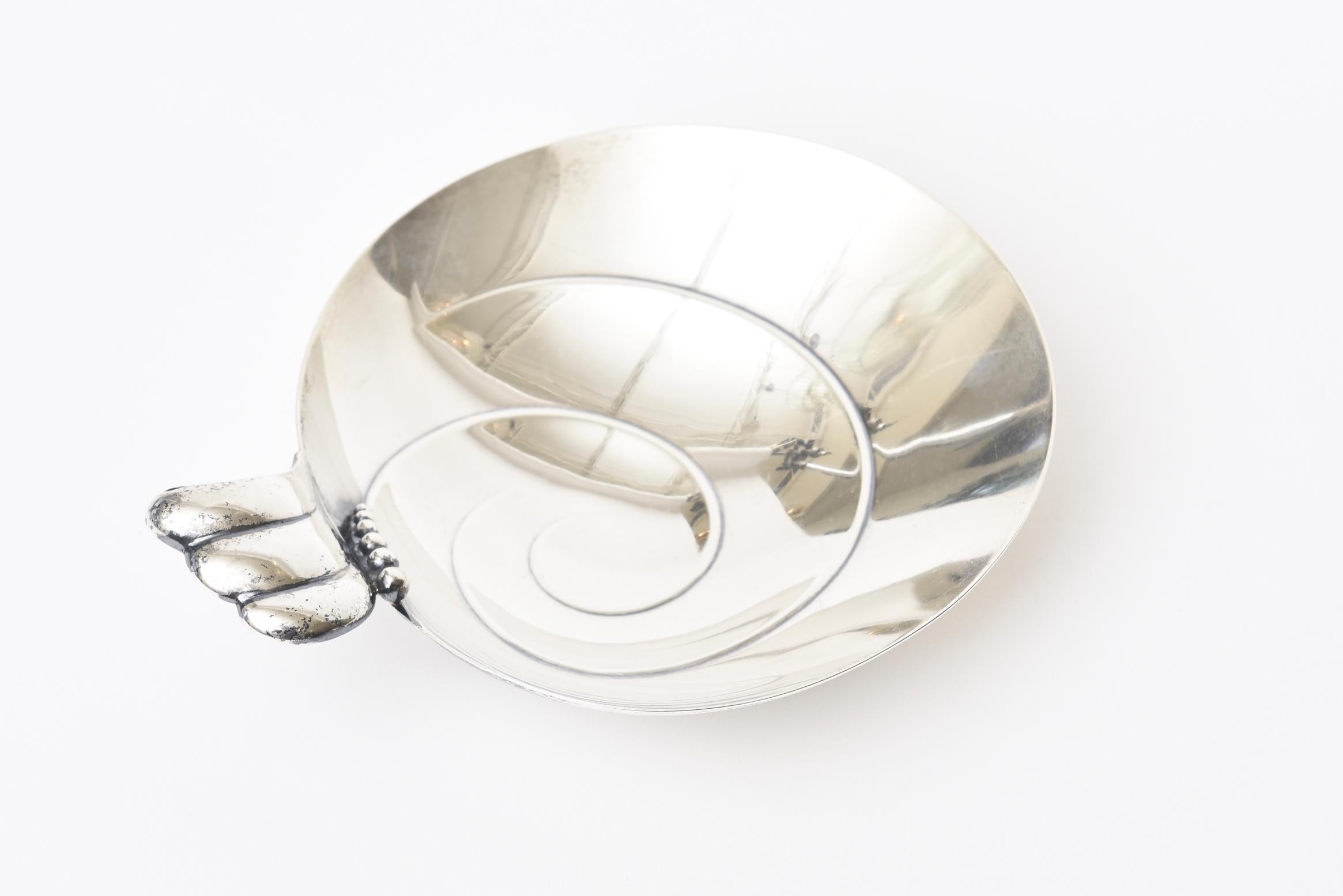 American Tiffany & Co. Art Deco Sterling Silver Spiral Bowl 