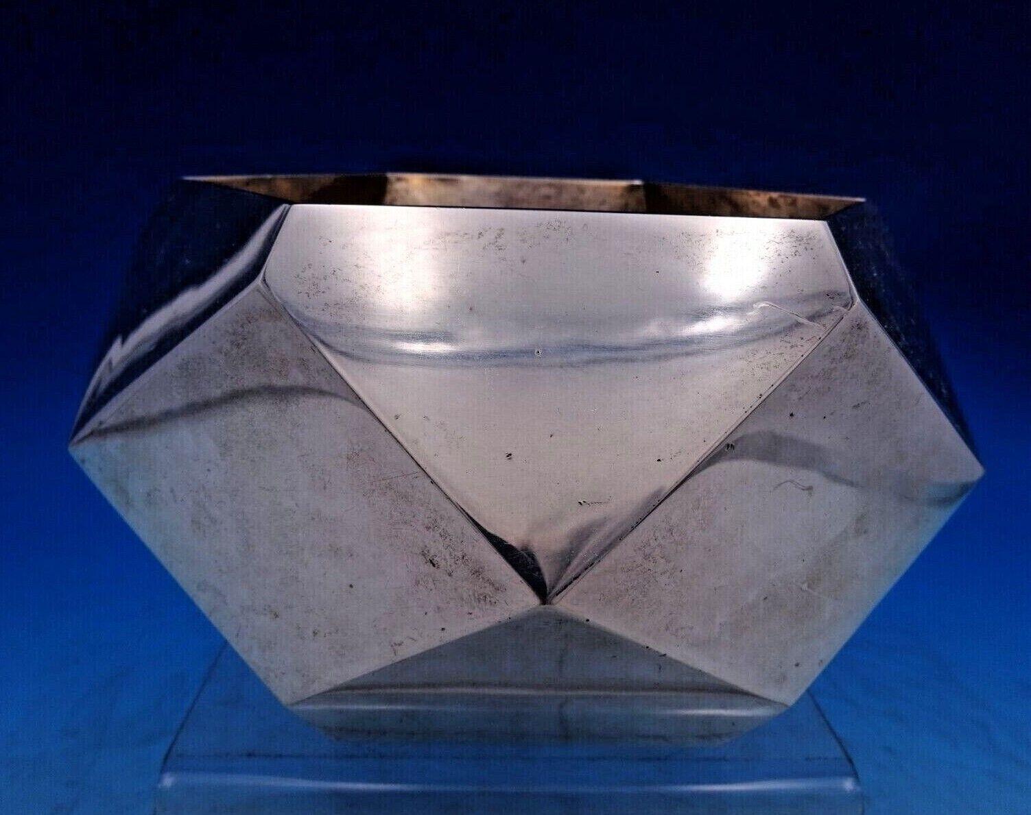 20th Century Tiffany and Co Sterling Silver Wine Cooler / Cubist Bowl 30.2ozt '#6976' For Sale