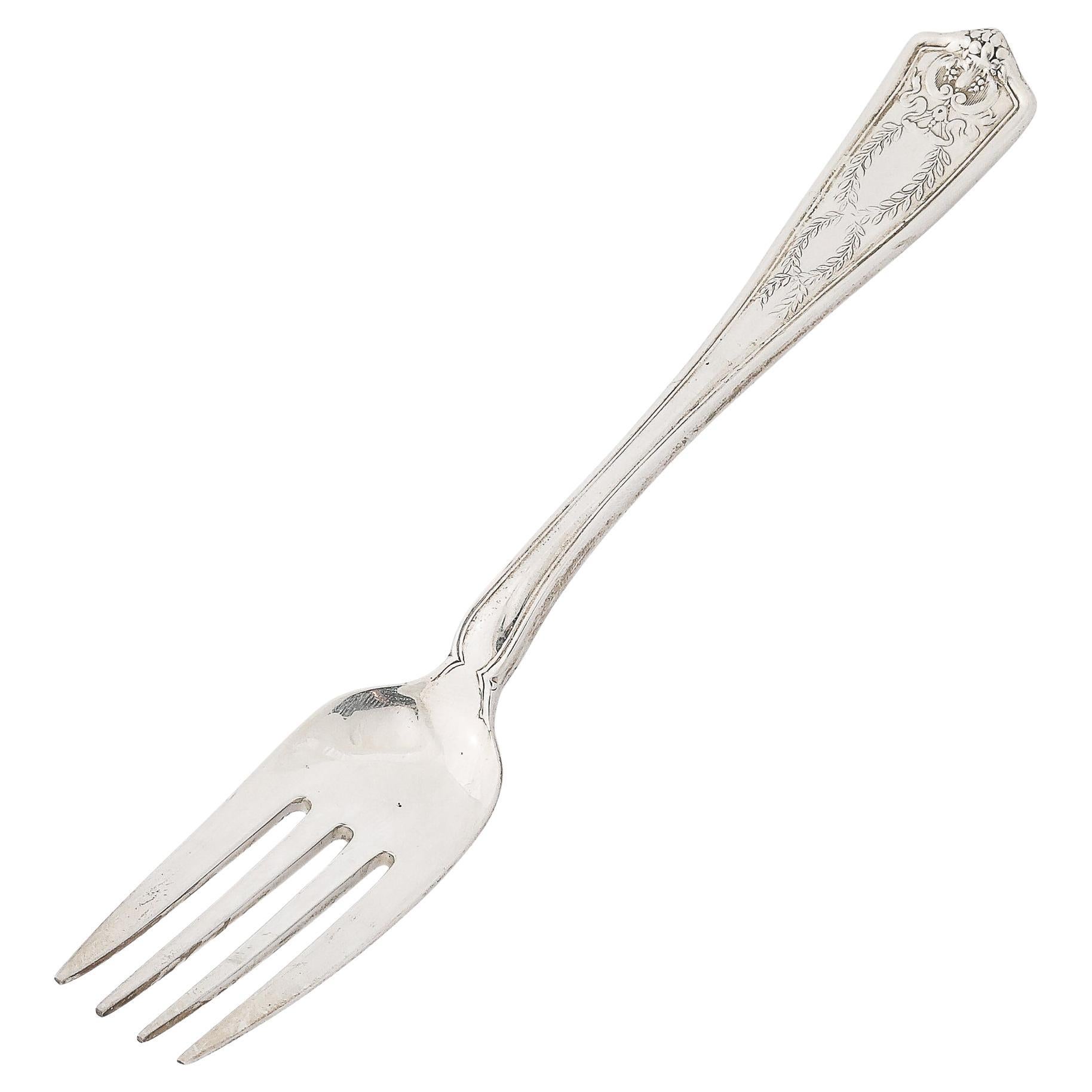 Tiffany and Co. Sterling Silver Winthrop Pattern Dessert Fork For Sale