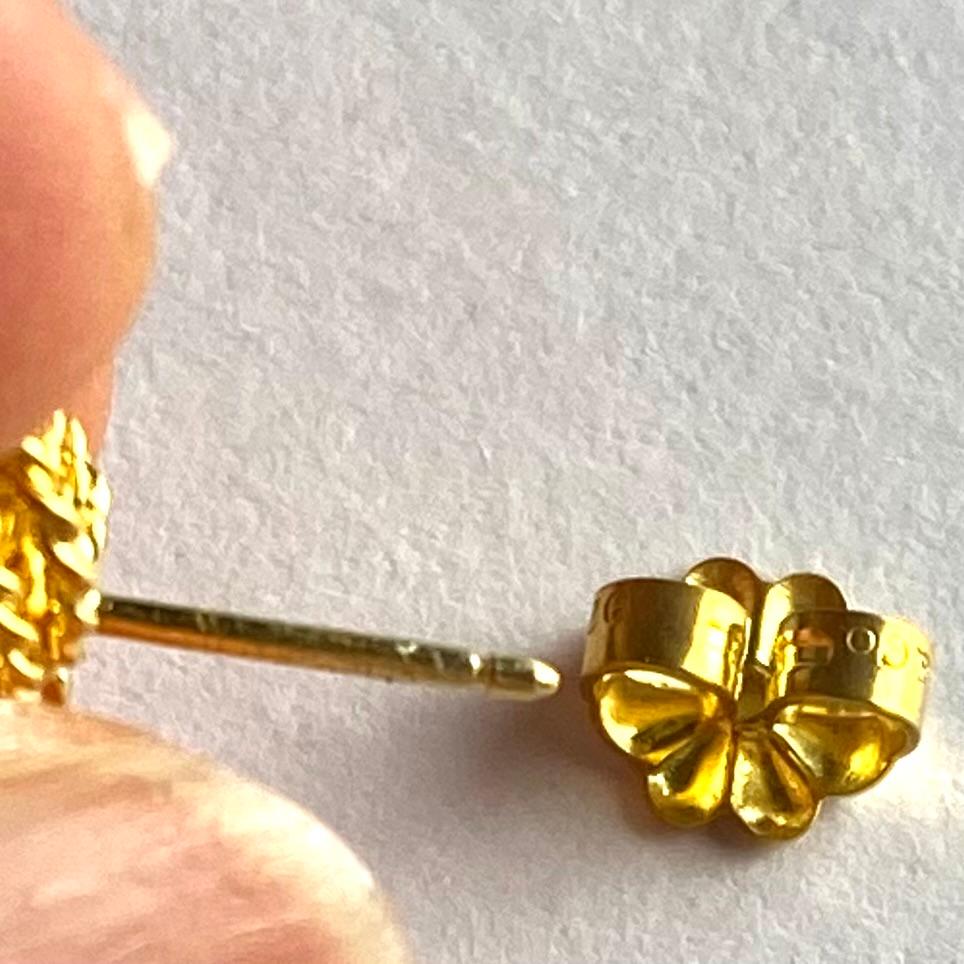 Contemporary Tiffany and Co Sterling Silver Yellow Gold Plated Love Knot Stud Earrings