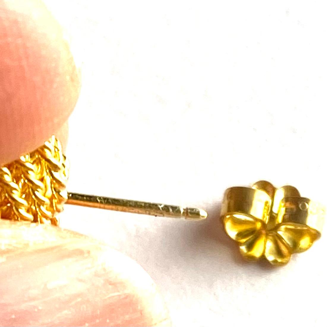 Tiffany and Co Sterling Silver Yellow Gold Plated Love Knot Stud Earrings 1