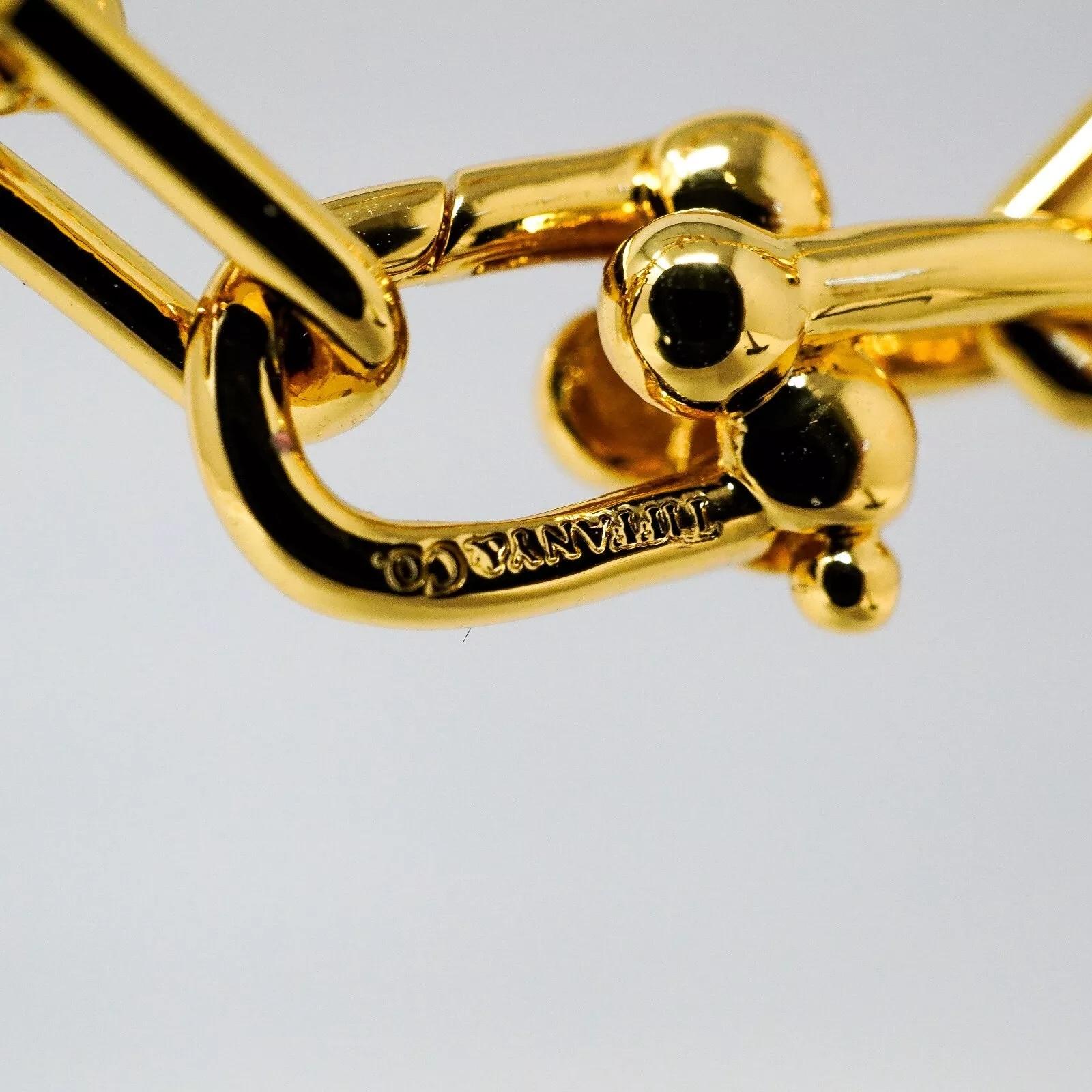 Modern Tiffany and Co. Sterling Yellow Gold Plated U-Ball Link Choker Necklace