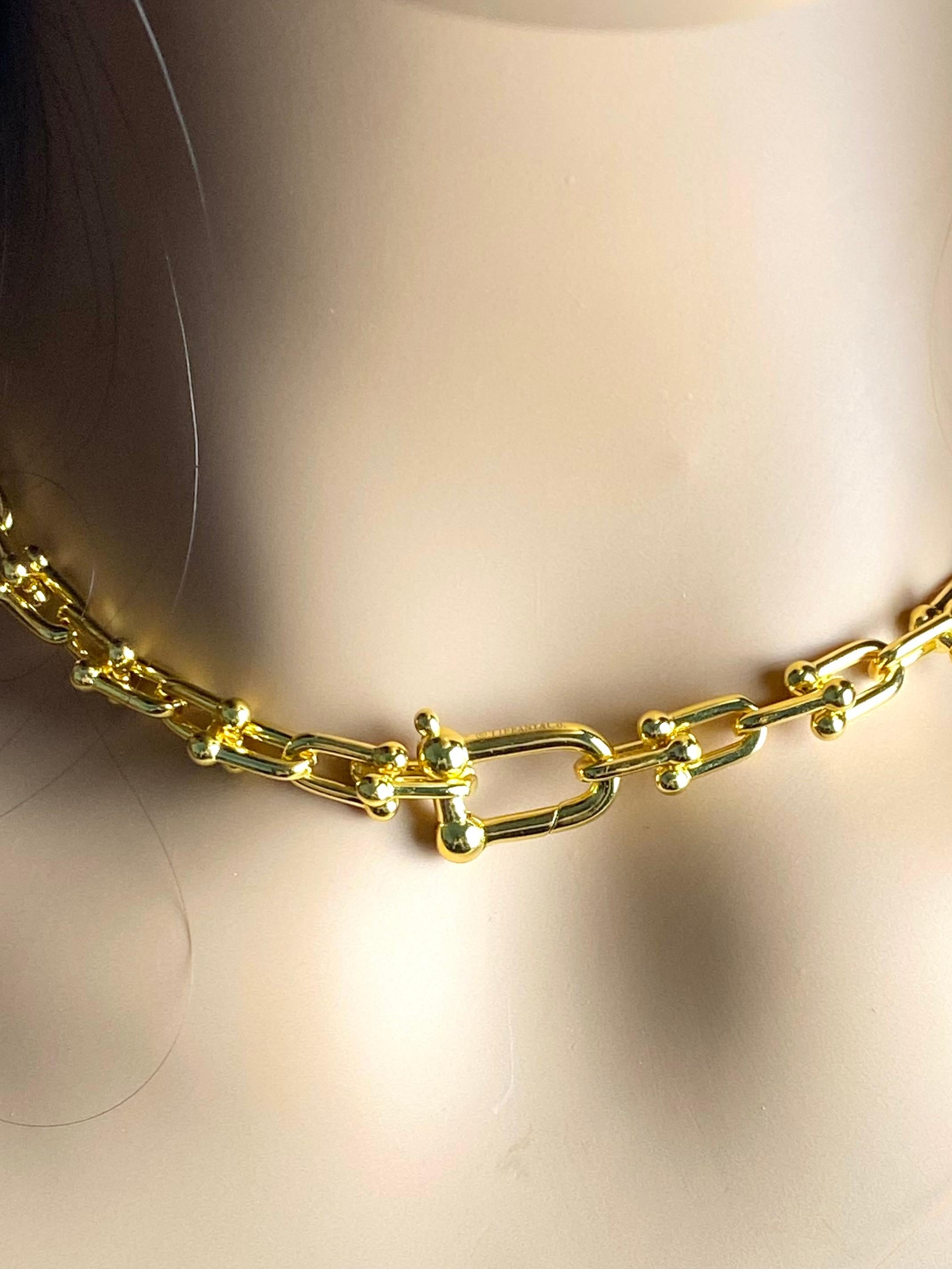 Women's Tiffany and Co. Sterling Yellow Gold Plated U-Ball Link Choker Necklace