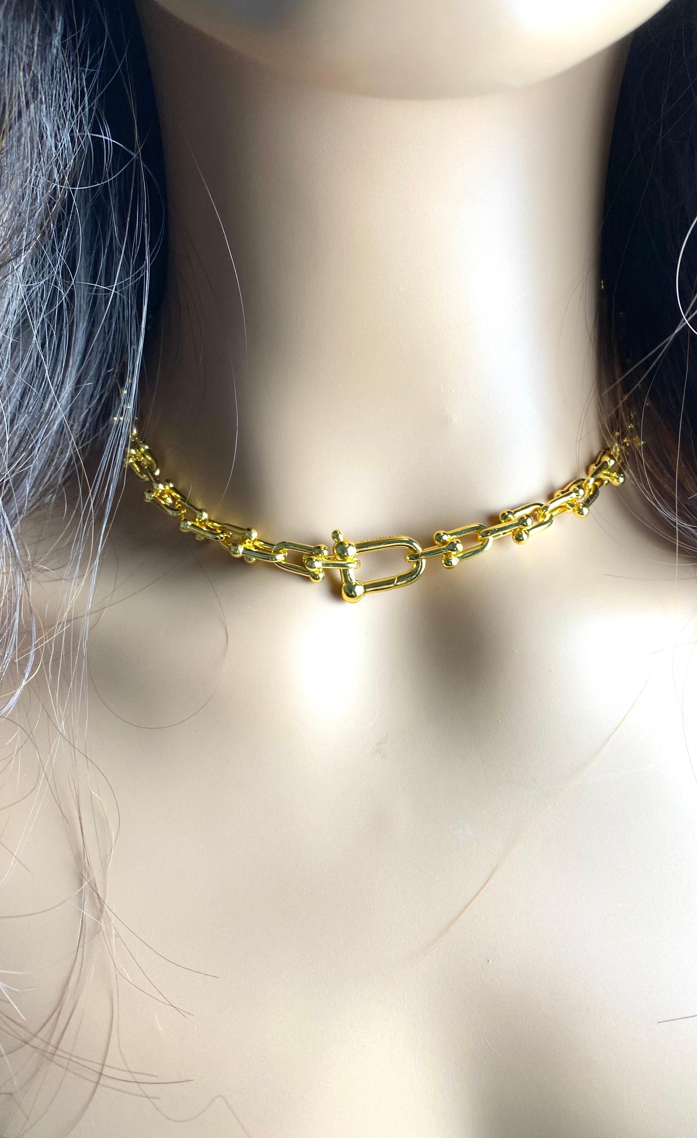 Tiffany and Co. Sterling Yellow Gold Plated U-Ball Link Choker Necklace 1