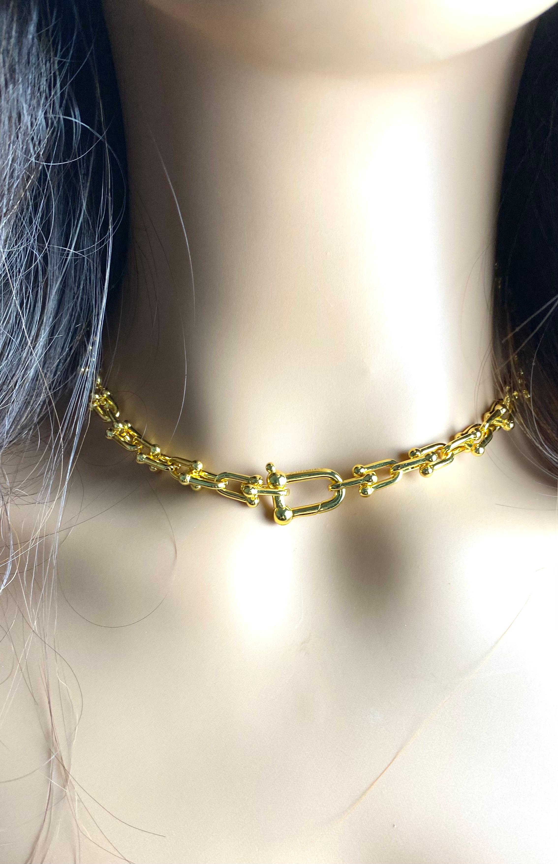 Tiffany and Co. Sterling Yellow Gold Plated U-Ball Link Choker Necklace 2