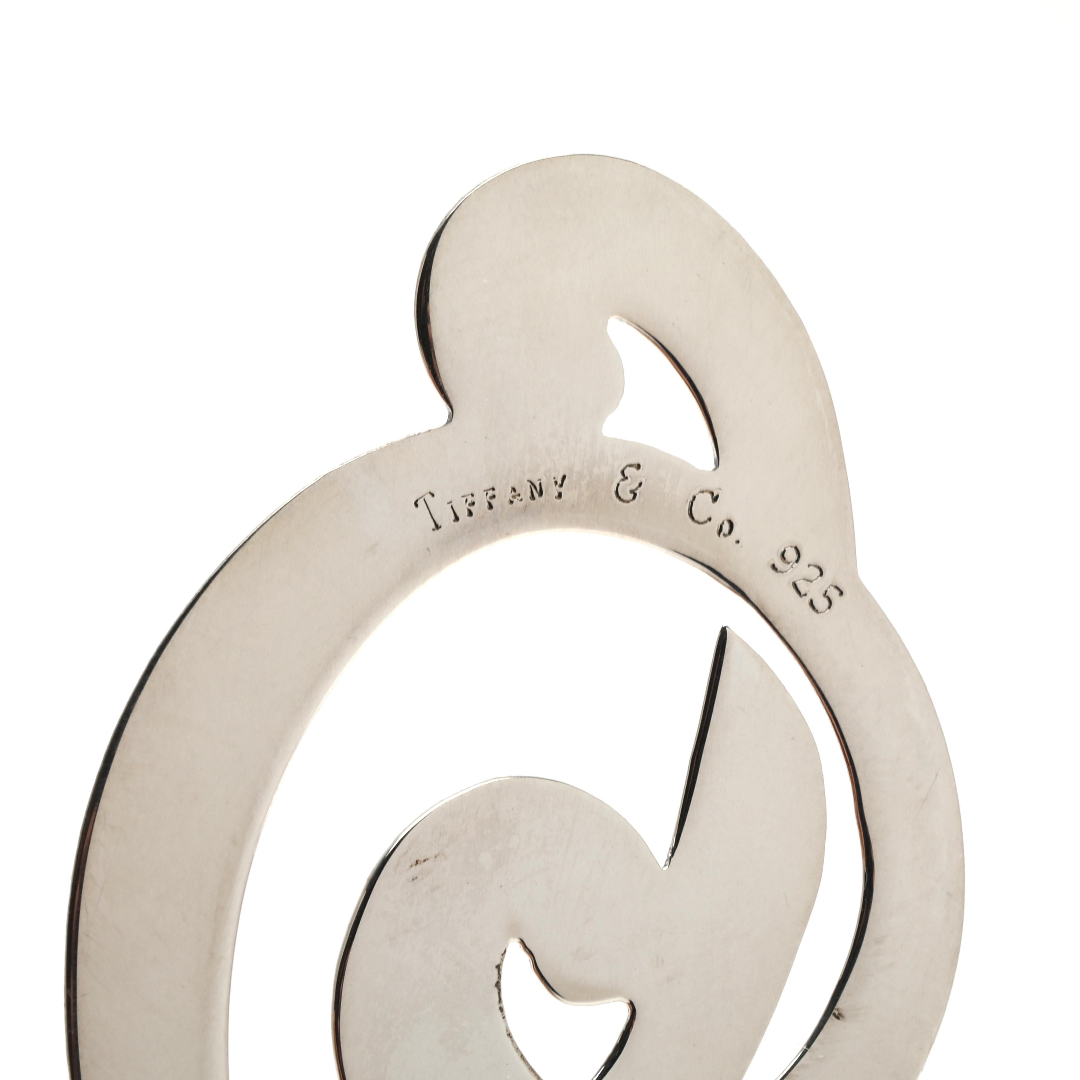 Tiffany and Co Treble Cleft Bookmark, Sterling Silver, Length 3 Inches In Good Condition In McLeansville, NC