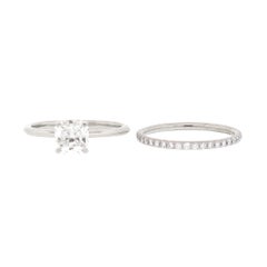 Tiffany and Co. True Diamond Engagement Ring Platinum and Matching Wedding Band