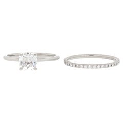Tiffany and Co. True Diamond Engagement Ring Platinum and Matching Wedding Band