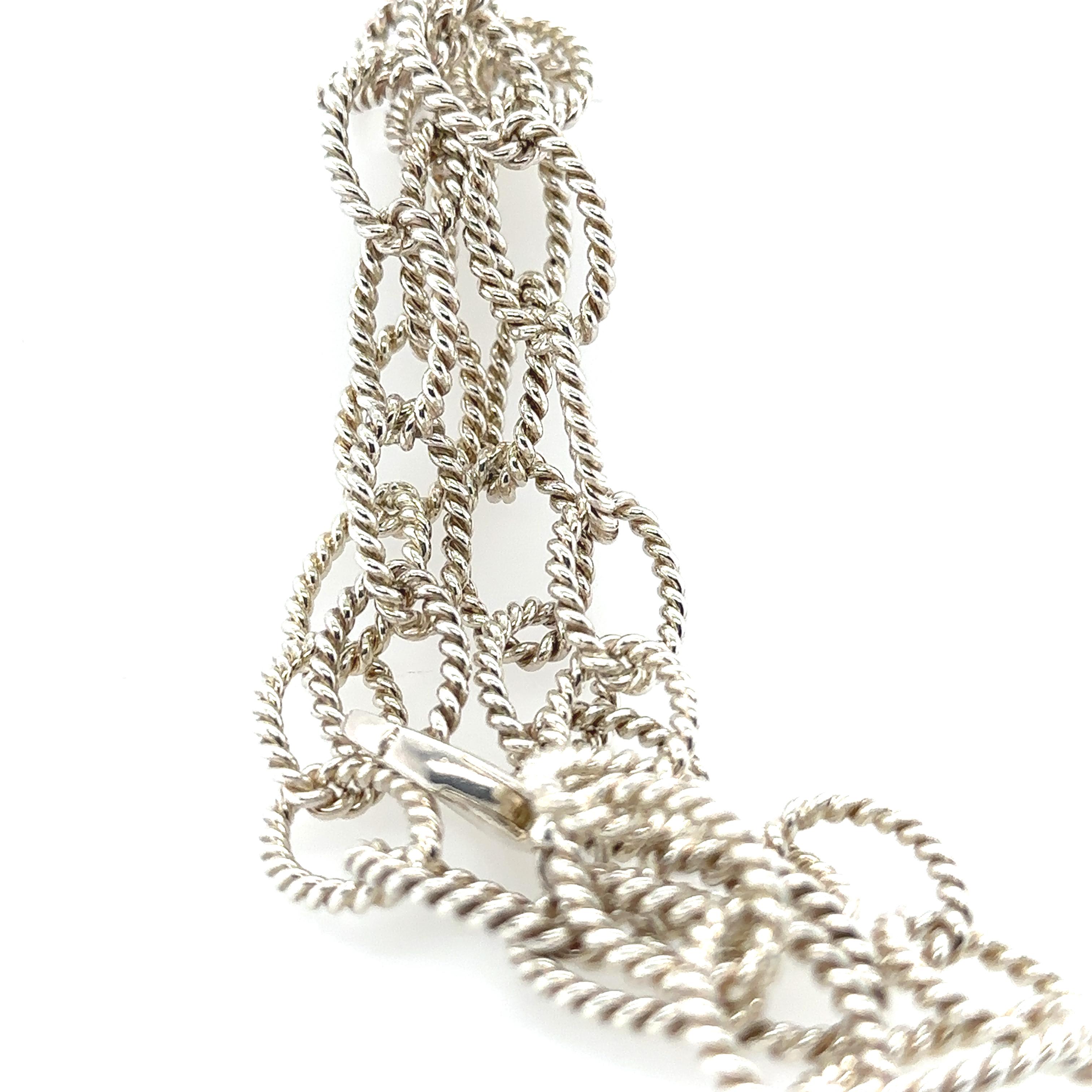 Tiffany and Co Twist Rope Oval Link Necklace (RARE) In Excellent Condition For Sale In SYDNEY, NSW