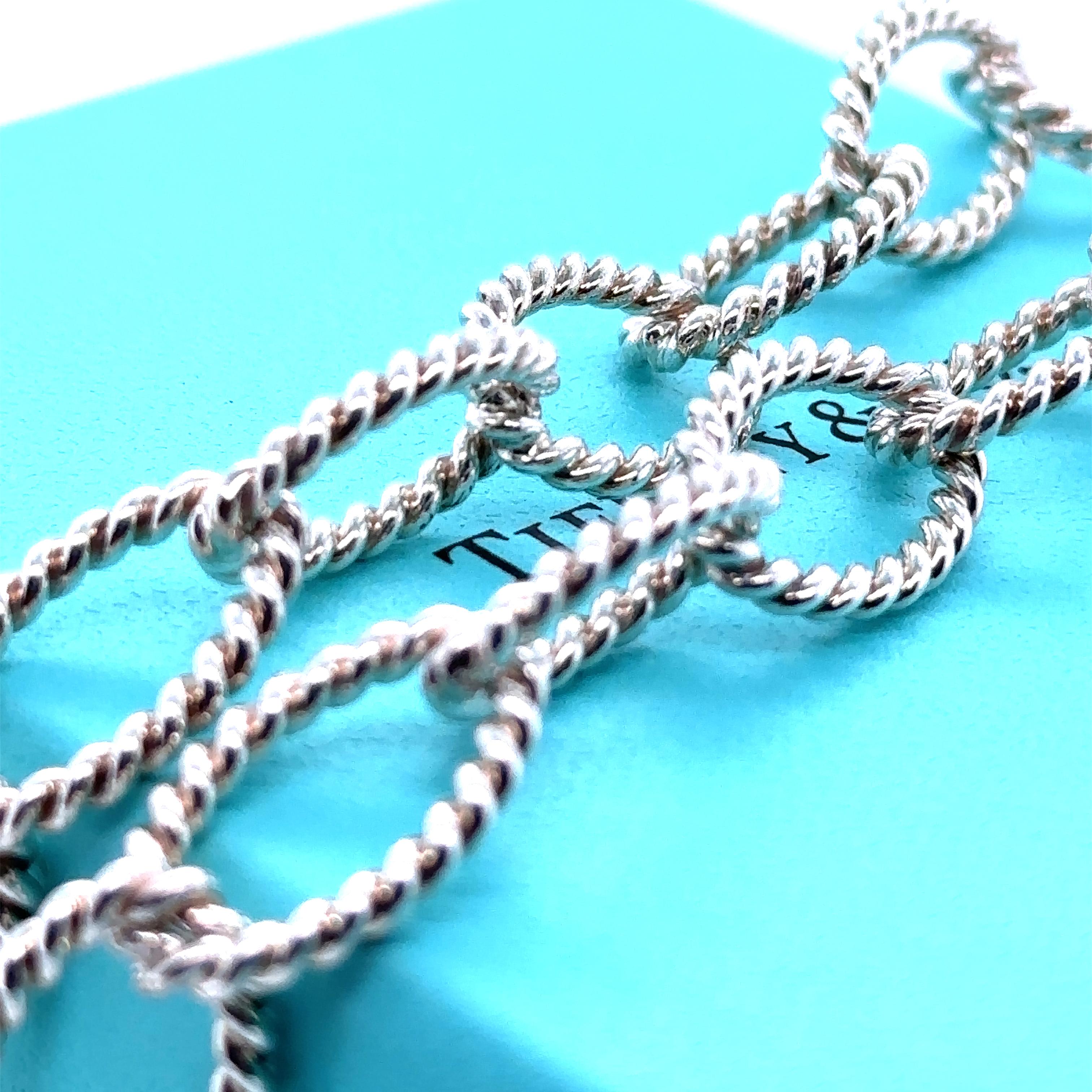 Tiffany & Co Twist Rope Oval Link Necklace (RARE) en vente 1