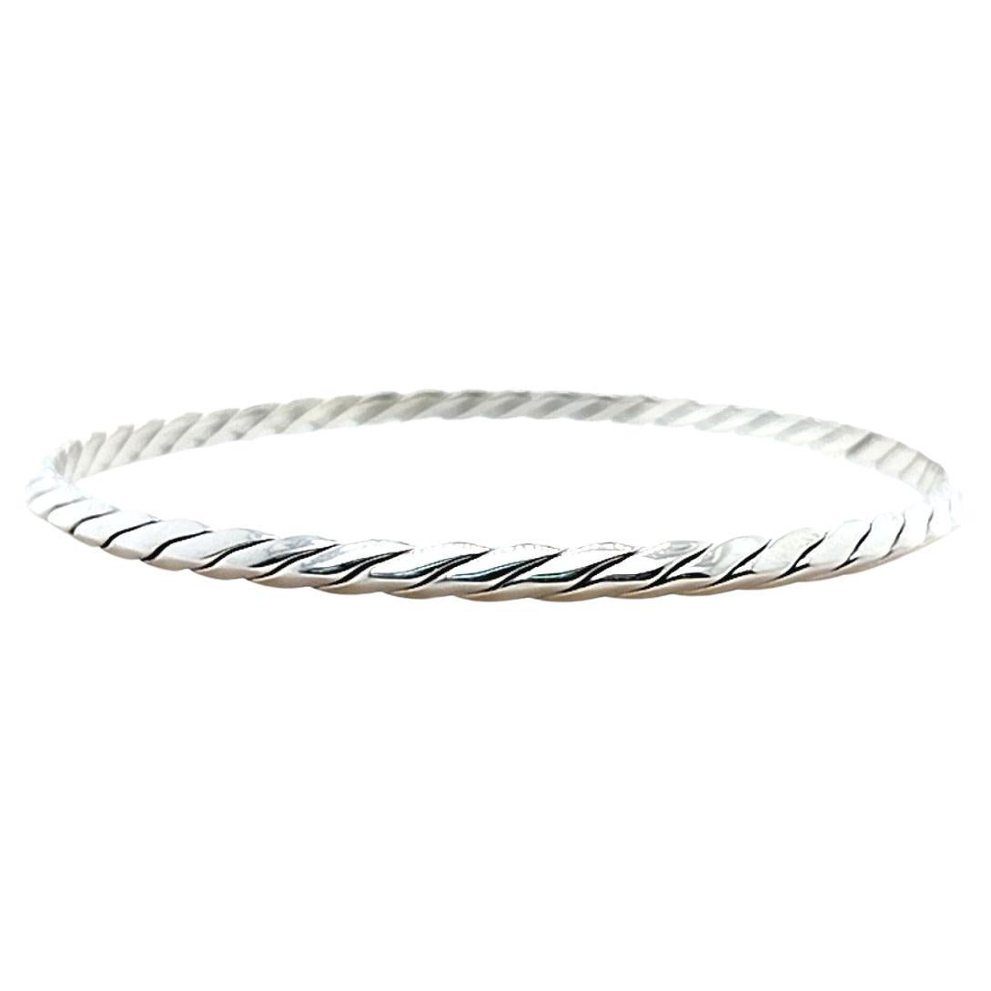 Tiffany and Co. Twisted Silver Bangle Bracelet For Sale