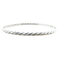 Retro Tiffany and Co. Twisted Silver Bangle Bracelet