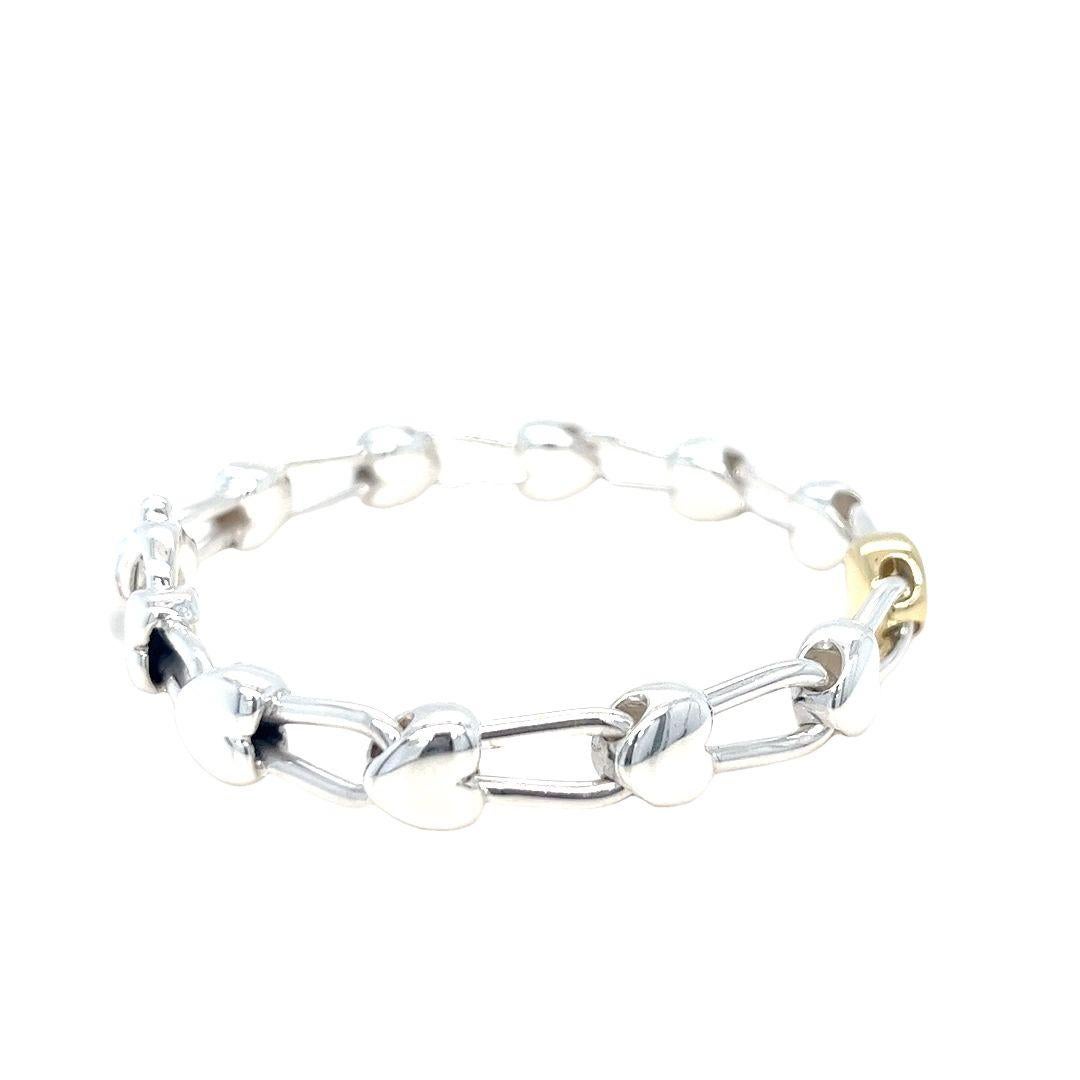 Tiffany and Co Two Tone Heart Bracelet In Good Condition For Sale In Coral Gables, FL