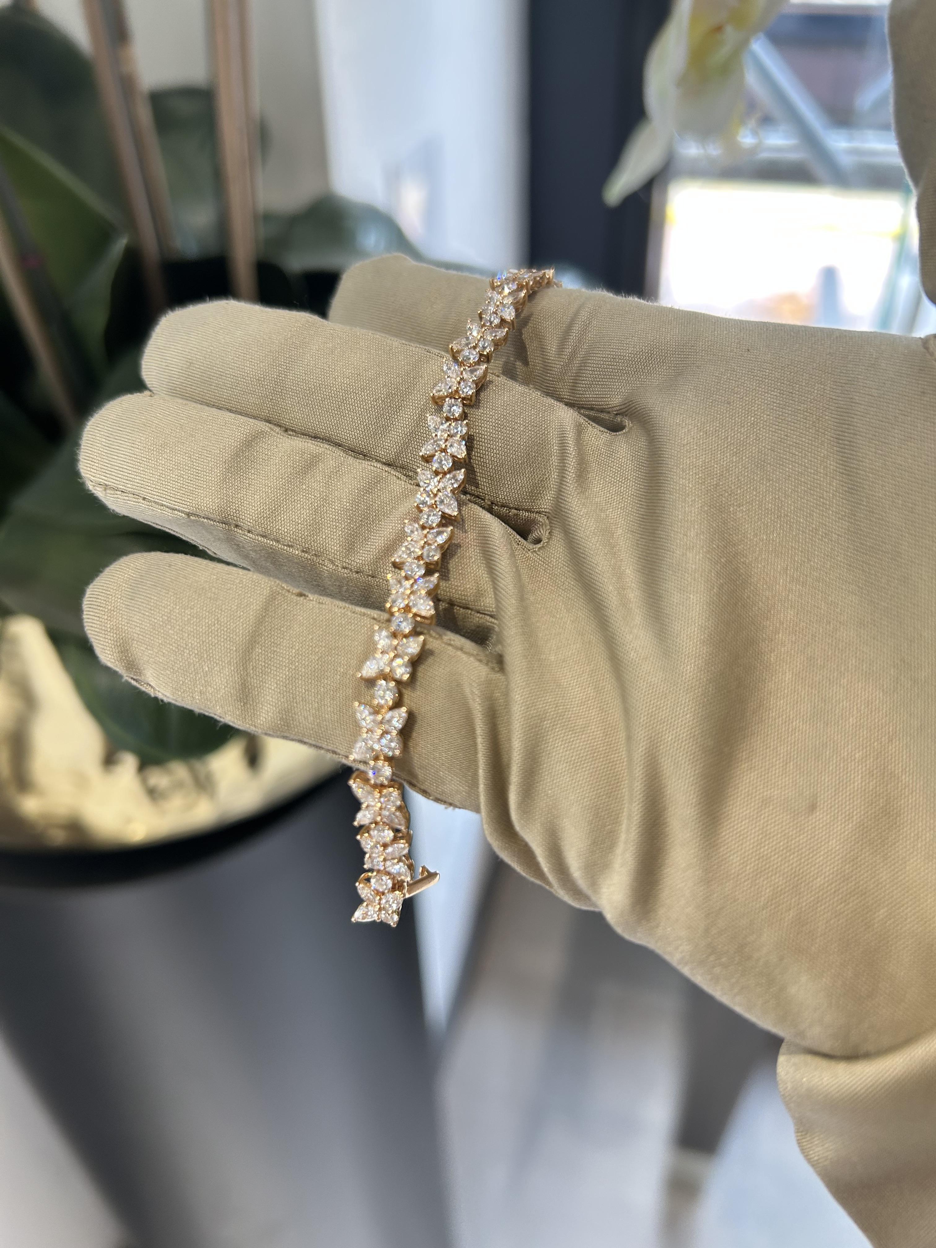 Tiffany and Co. Victoria Cluster Rosegold Bracelet 6.25 ct en venta 1