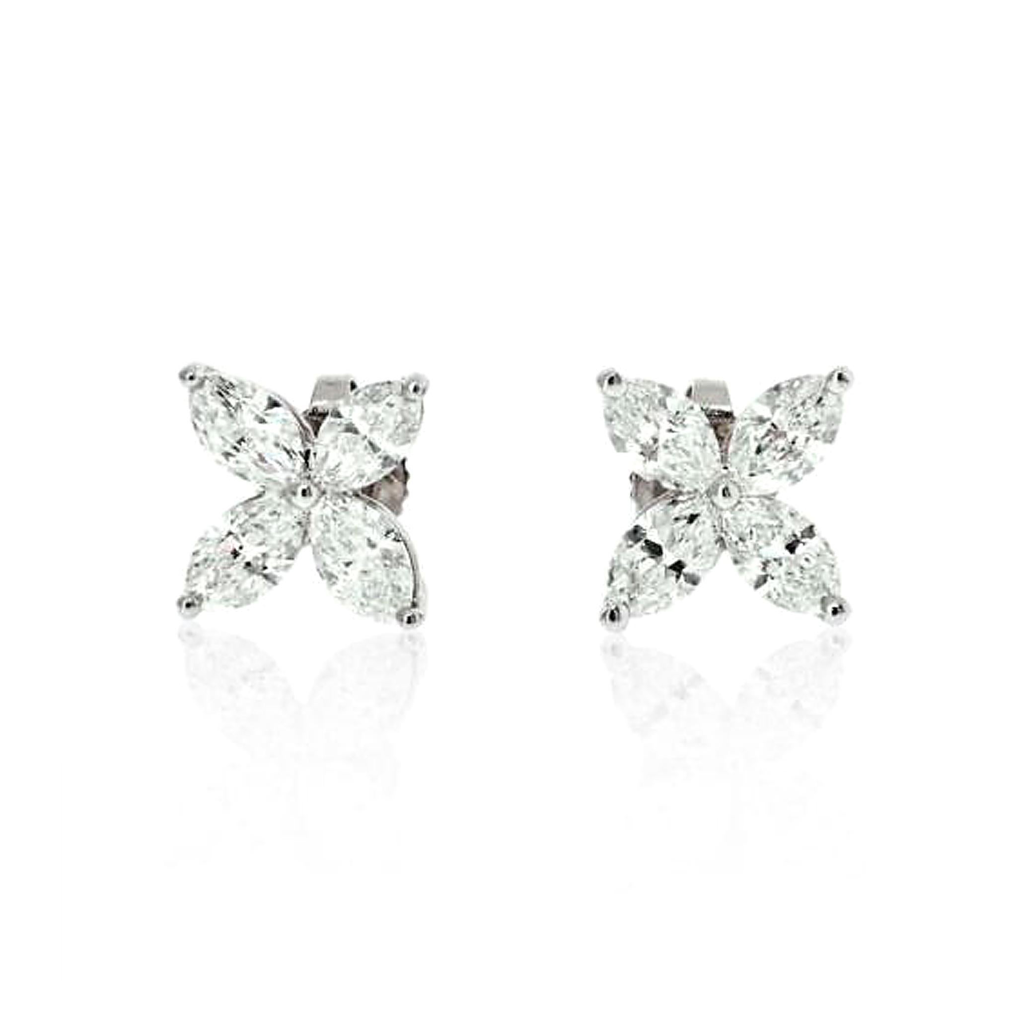 Taille Marquise Tiffany and Co. Boucles d'oreilles Victoria en vente