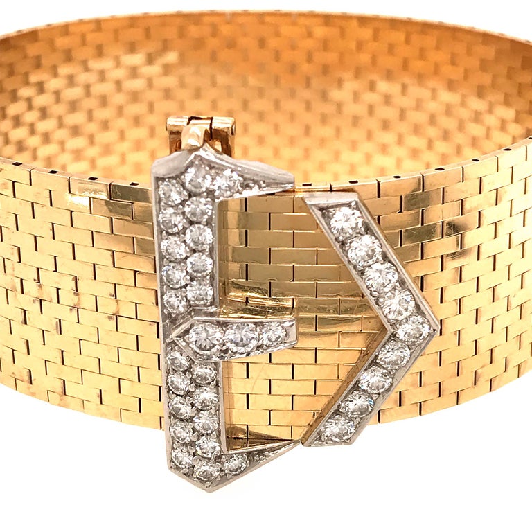 Tiffany and Co. Vintage Belt Diamond Wrist Bracelet For Sale at 1stDibs