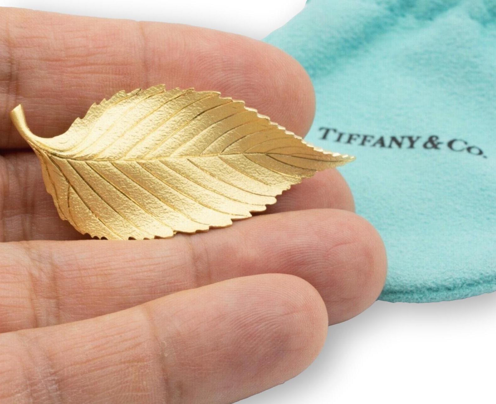 tiffany leaf brooch