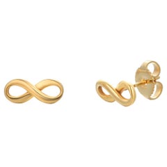 Tiffany  and Co. Vintage Mini Infinity Stud Earrings in 18K Yellow Gold