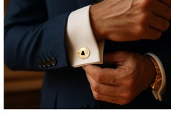 Tiffany and Co Vintage Solid Yellow Gold Ball Cufflinks 1.10 Inch Long